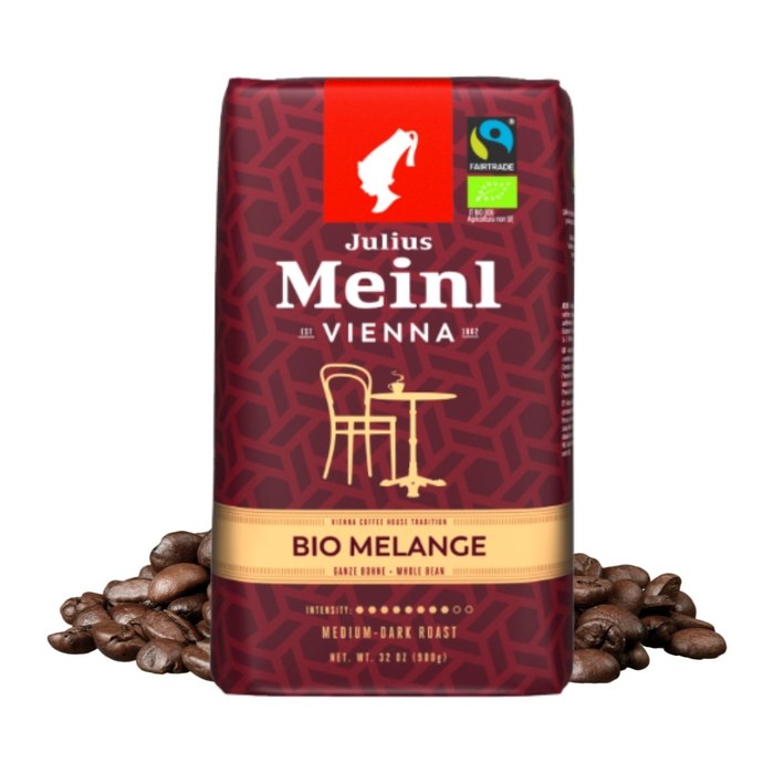 Julius Meinl Bio Vienna Melange Bio-Kaffeebohnen, Arabica- und Robustabohnen 900 g