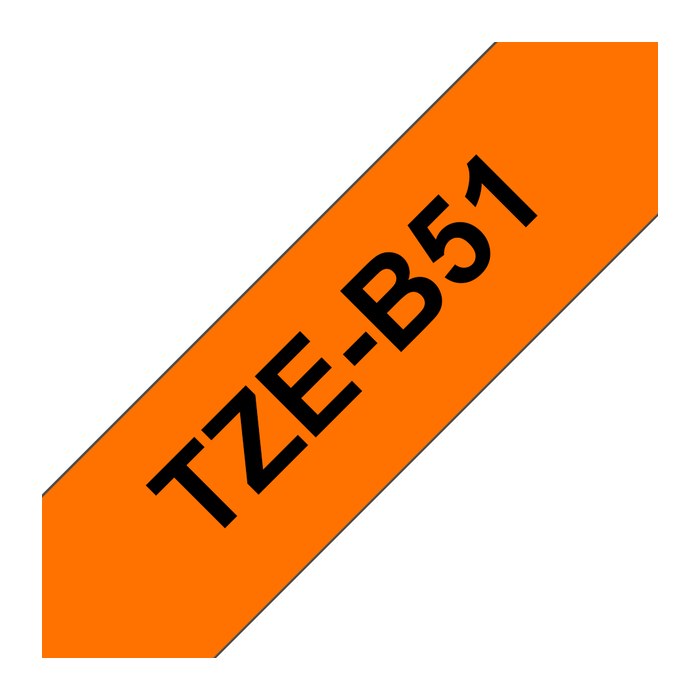 brother Schriftband TZe-B51 TZEB51, 24 mm, schwarz auf orange, 1 St.