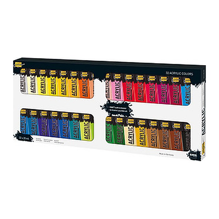 KREUL SOLO GOYA Acrylfarben farbsortiert 32 x 20,0 ml, 32 St.