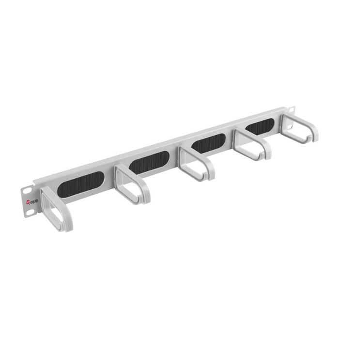 Equip 19" Kabelmanagement 5xPlastikringe Stahl 1U RAL7035
