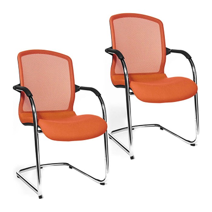 Topstar Besucherstühle Open Chair 100 OC590 T34 orange Stoff, 2 St.