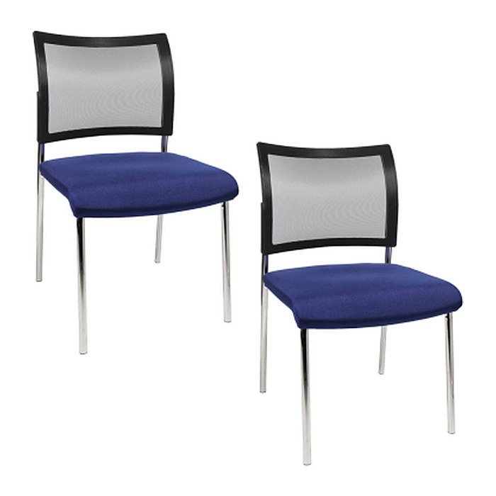 Topstar Besucherstühle Visit 10 Net NV290 G260 blau, schwarz Stoff, 2 St.