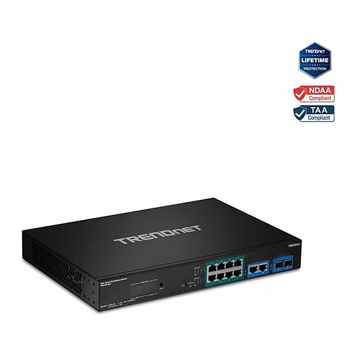TRENDnet Switch 12-Port Gbit PoE+ Smart Surveillance 2xSFP