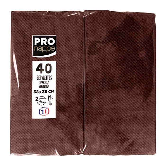 PROnappe Servietten Schokolade 2-lagig 38,0 x 38,0 cm, 40 St.