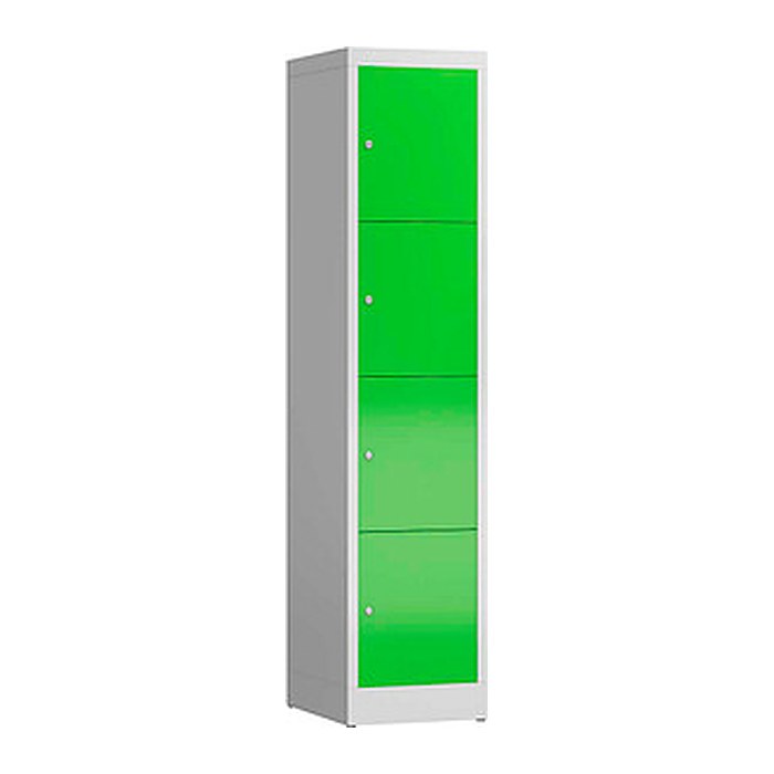 ClassiX Schließfachschrank gelbgrün, lichtgrau X-523415, 4 Schließfächer 41,5 x 50,0 x 180,0 cm