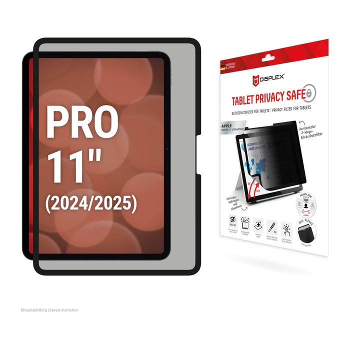DISPLEX® Tablet Privacy Safe Display-Blickschutzglas für Apple iPad Pro 11“ (2024)