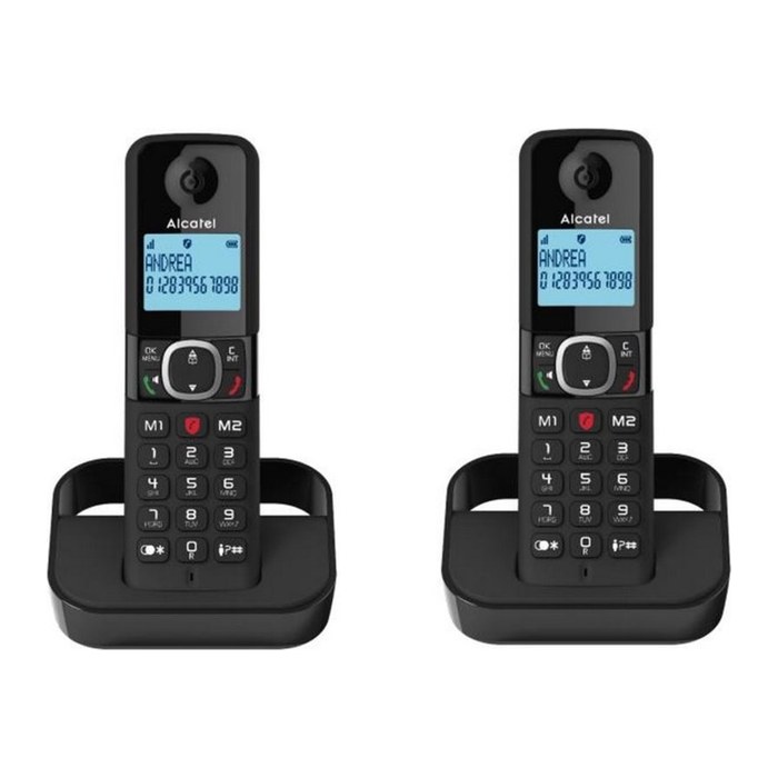 ALCATEL F860 DUO EU,DECT-Telefon,Kabellos.Mobilteil-Schwarz