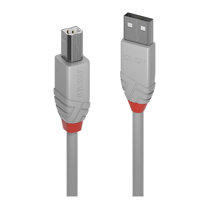 LINDY USB 2.0 Kabel Typ A/B Anthra Line M/M 3m grau