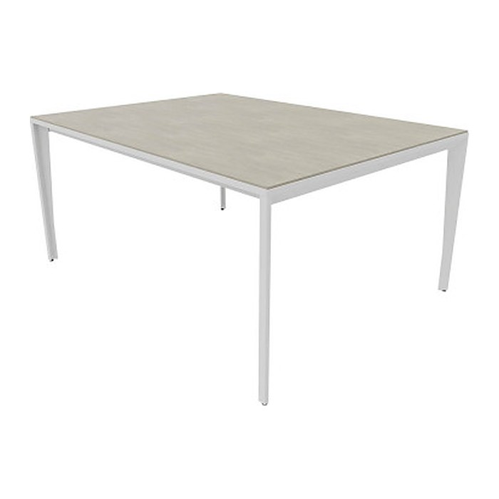 Quadrifoglio Konferenztisch X5 beton rechteckig, Vierkantrohr weiß, 160,0 x 120,0 x 75,0 cm