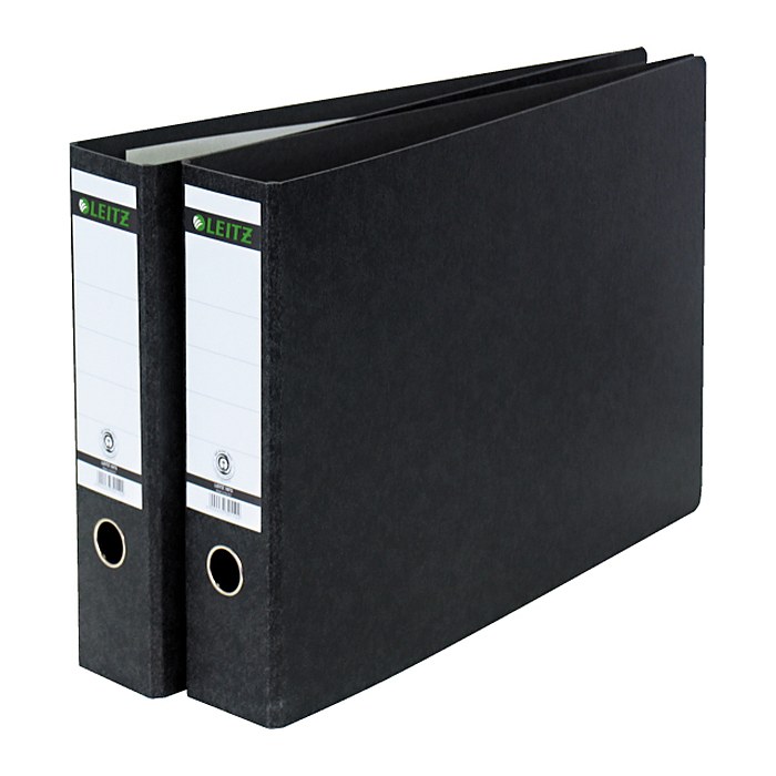 LEITZ 1073 Ordner schwarz marmoriert Karton 7,8 cm DIN A3 quer, 1 St.