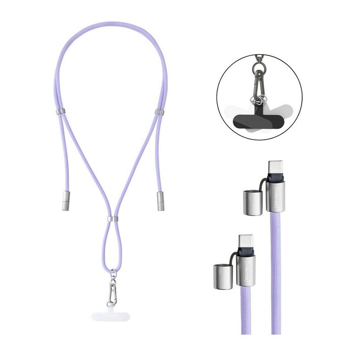 Intenso Charging Lanyard Handykette Ladekabel lila, Kabellänge: 1,65 m, 60 Watt