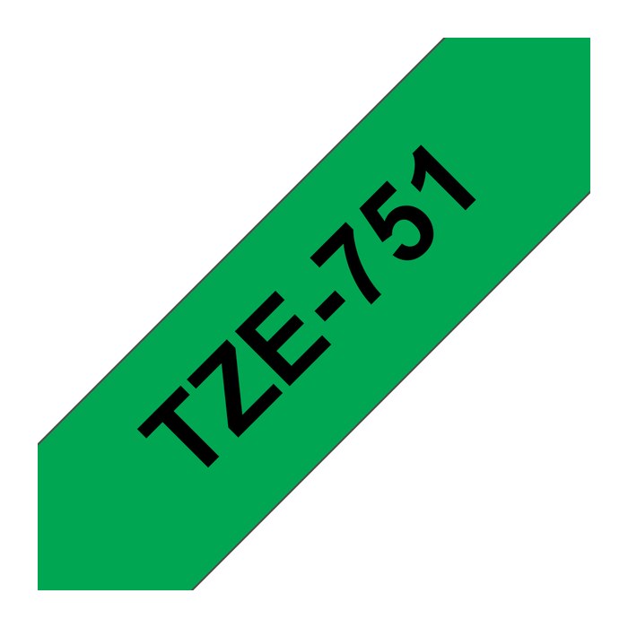 brother Schriftband TZe-751 TZE751, 24 mm, schwarz auf grün, 1 St.
