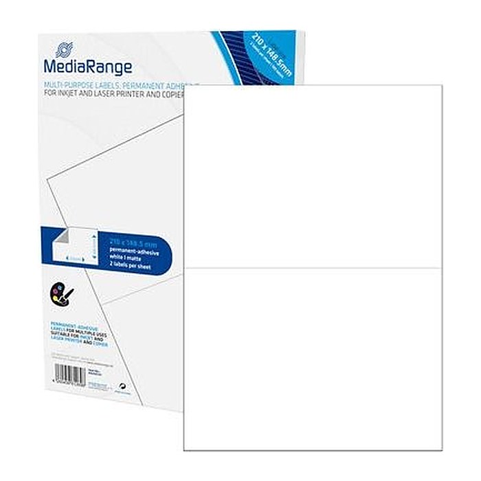 MediaRange Etiketten 210x148,5mm 100 St. stark haftend weiß