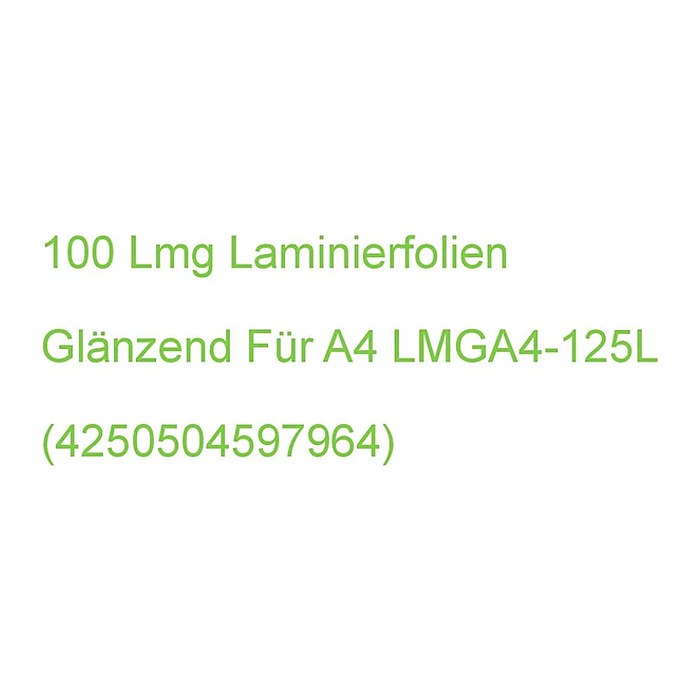 LMG Laminierfolien glänzend für A4 125 micron Universal-Lochung, 100 St.