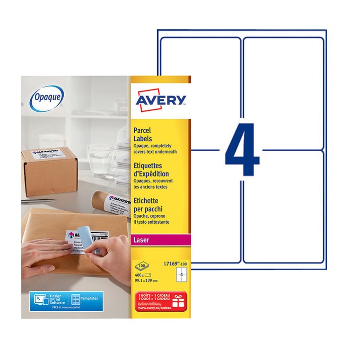AVERY Zweckform Versandetiketten L7169-100 weiß 99,1 x 139,0 mm, 100 Blatt