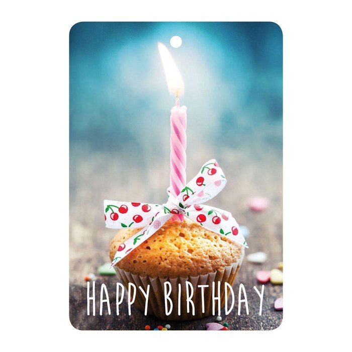 LUMA Geschenkanhänger mehrfarbig Happy Birthday mit Kerze, 10 St.