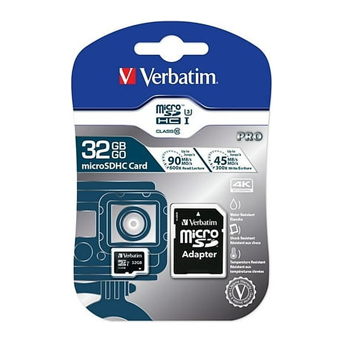 Verbatim microSDHC Karte 32GB Pro Class 10 mit SD-Adapter retail