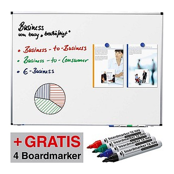 AKTION: Legamaster Whiteboard PREMIUM 60,0 x 45,0 cm weiß spezialbeschichteter Stahl + GRATIS 4 Boardmarker TZ 100 farbsortiert