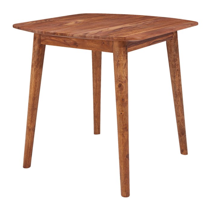 WOHNLING Esstisch sheesham quadratisch, 4-Fuß-Gestell sheesham, 80,0 x 80,0 x 78,0 cm