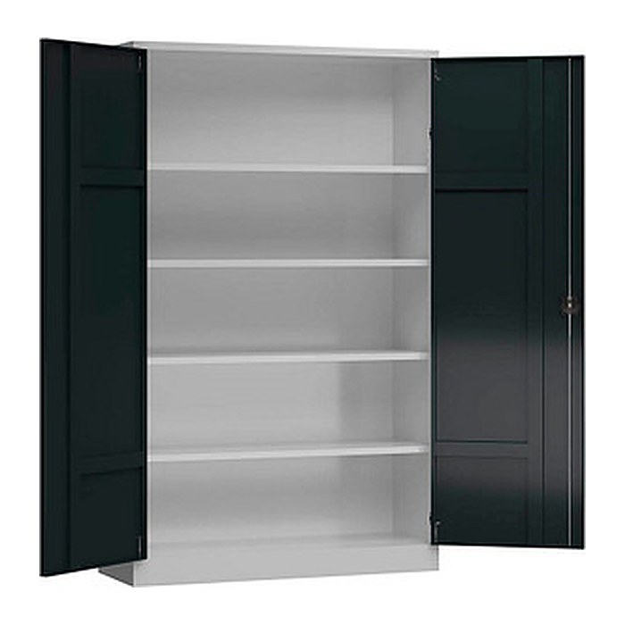 ClassiX Stahlschrank X-530378 anthrazit, lichtgrau 4 Fachböden 120,0 x 42,0 x 194,5 cm, aufgebaut, 1 St.