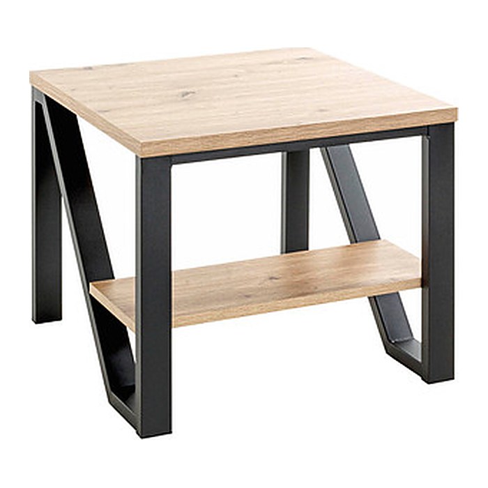 HAKU Möbel Beistelltisch rechteckig MDF-Platte eiche 55,0 x 55,0 x 48,0 cm, 1 St.