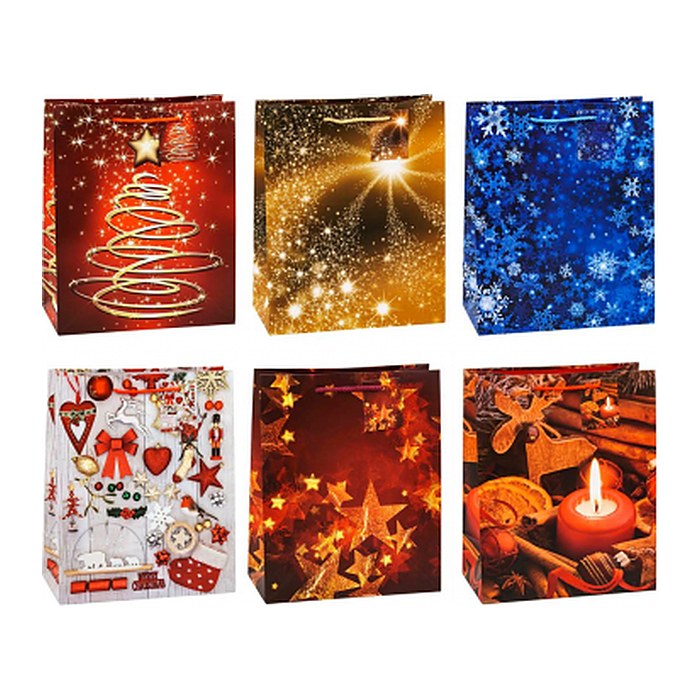 TSI Geschenktüten Weihnachten Serie 8 Motiv sortiert 26,0 x 32,0 cm, 12 St.