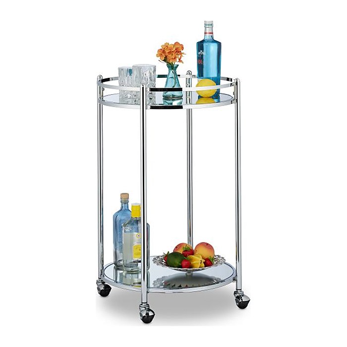 relaxdays Servierwagen silber 50,0 x 50,0 x 75,0 cm