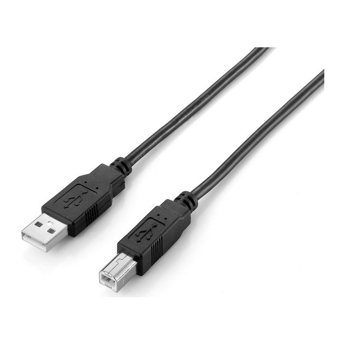 Equip USB2.0 Druckerkabel USB-A->USB-B St/St 2.00m schwarz Polybeutel