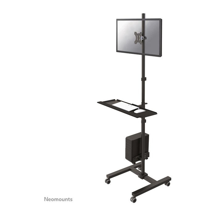 Neomounts höhenverstellbarer PC-Tisch FPMA-MOBILE1700 schwarz für 1 Monitor, 1 Tastatur, 1 Maus, 1 PC