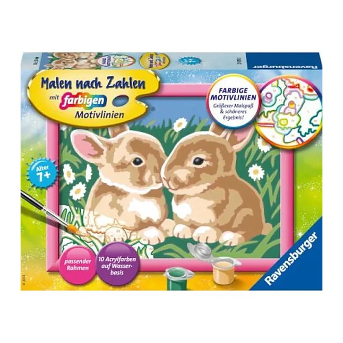 Ravensburger Malen-nach-Zahlen Niedliche Häschen mehrfarbig