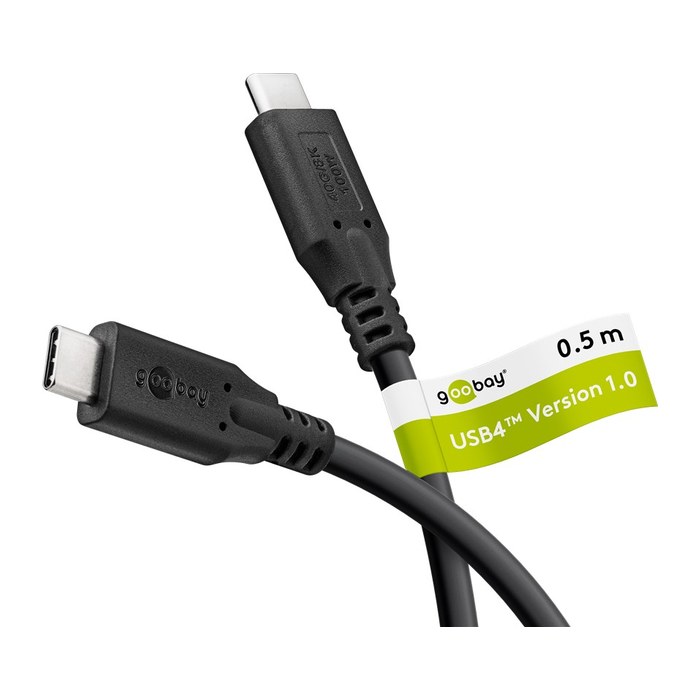 goobay USB 4 USB-Kabel 0,5 m schwarz, 1 St.
