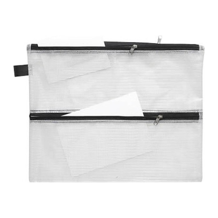 FolderSys Reißverschlussbeutel DIN A4 transparent/schwarz 0,15 mm, 1 St.