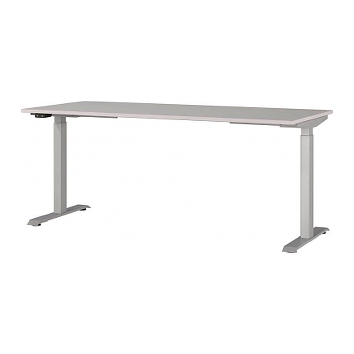 GERMANIA JET höhenverstellbarer Schreibtisch kaschmir rechteckig, T-Fuß-Gestell silber 180,0 x 80,0 cm