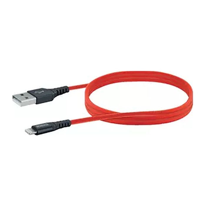 Schwaiger USB-Kabel 2.0 A auf Apple Lightning 1,20m Rot