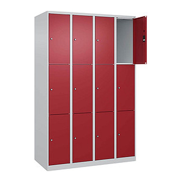 CP Schließfachschrank Classic Plus lichtgrau, rubinrot 080000-403 S10001, 12 Schließfächer 120,0 x 50,0 x 185,0 cm