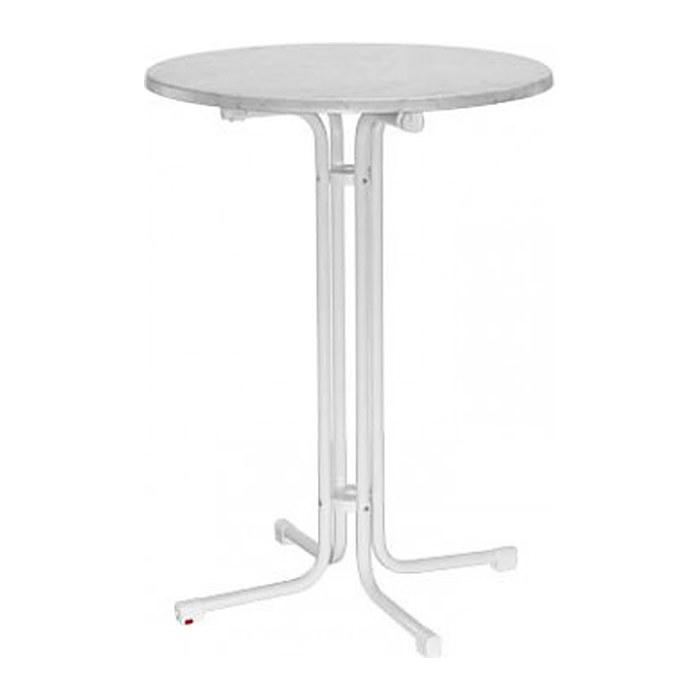 MFG Freizeitmöbel Stehtisch rund Spanplatte weiß, marmor 80,0 x 80,0 x 110,0 cm, 1 St.