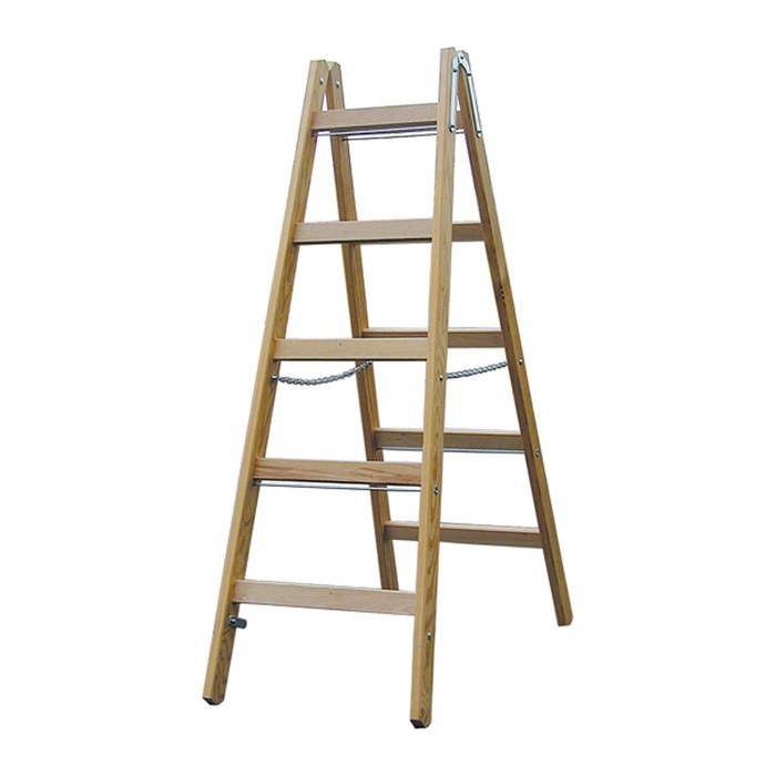 KRAUSE Stehleiter beidseitig STABILO natur 2x 5 Sprossen, H: 147,0 cm