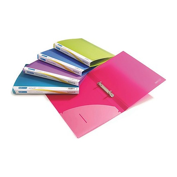 RAPESCO® Ringbücher 2-Ringe grün, blau, pink, violett, hellblau 2,6 cm DIN A4, 10 St.