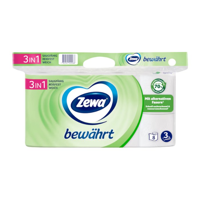 Zewa Toilettenpapier bewährt 3-lagig, 8 Rollen