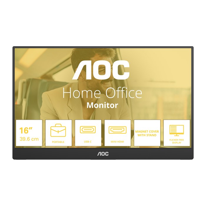 AOC 39,6cm (15,6") 16T20E2 16:09 USB-C,mini HDMI portable