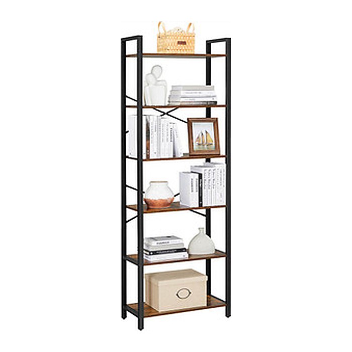 VASAGLE Bücherregal braun, schwarz 66,0 x 30,0 x 186,0 cm, 1 St.