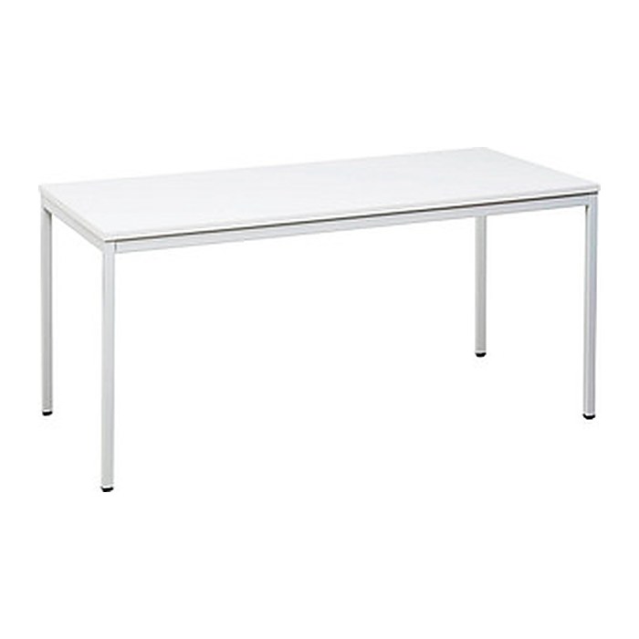 Gürkan Mehrzwecktisch weiß rechteckig, Vierkantrohr weiß, 140,0 x 70,0 x 75,0 cm