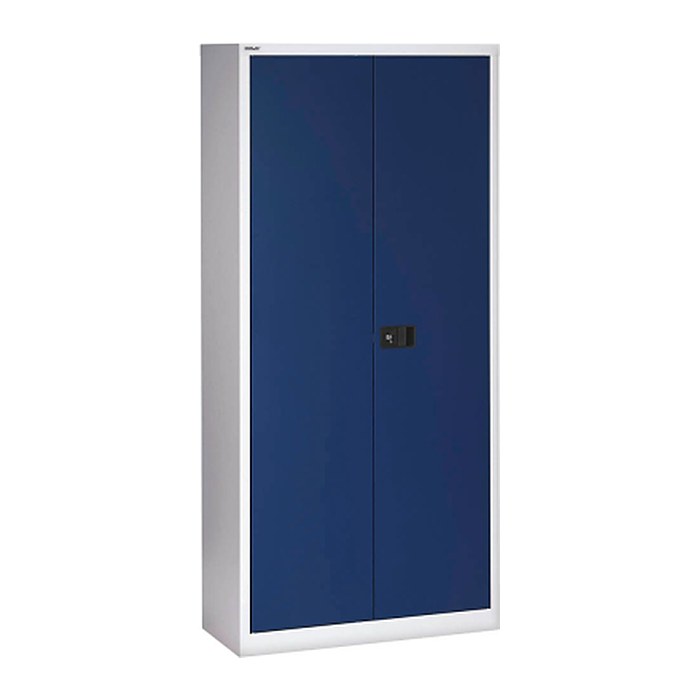 BISLEY Stahlschrank Universal E722A03505 lichtgrau, oxofordblau 3 Fachböden 91,4 x 40,0 x 180,6 cm, aufgebaut, 1 St.