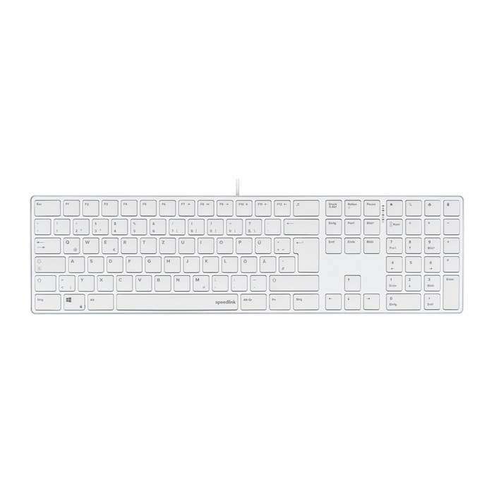 Speedlink Tastatur RIVA Slim Metal Scissor, weiss retail