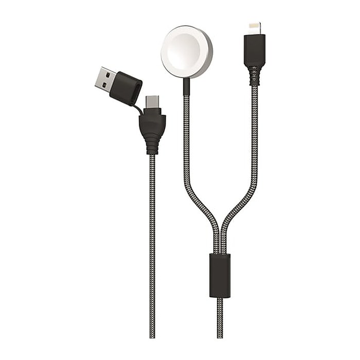 2GO USB/USB-C 2in1 Ladekabel Lightn. & Wireless Pad 180cm sw