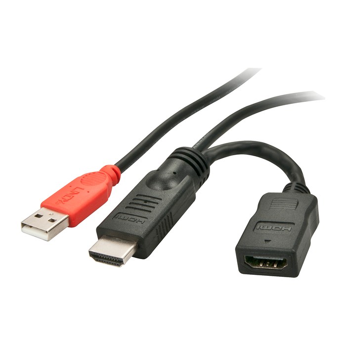LINDY Stromspeisungsadapter HDMI M/F USB Typ A 0.15m