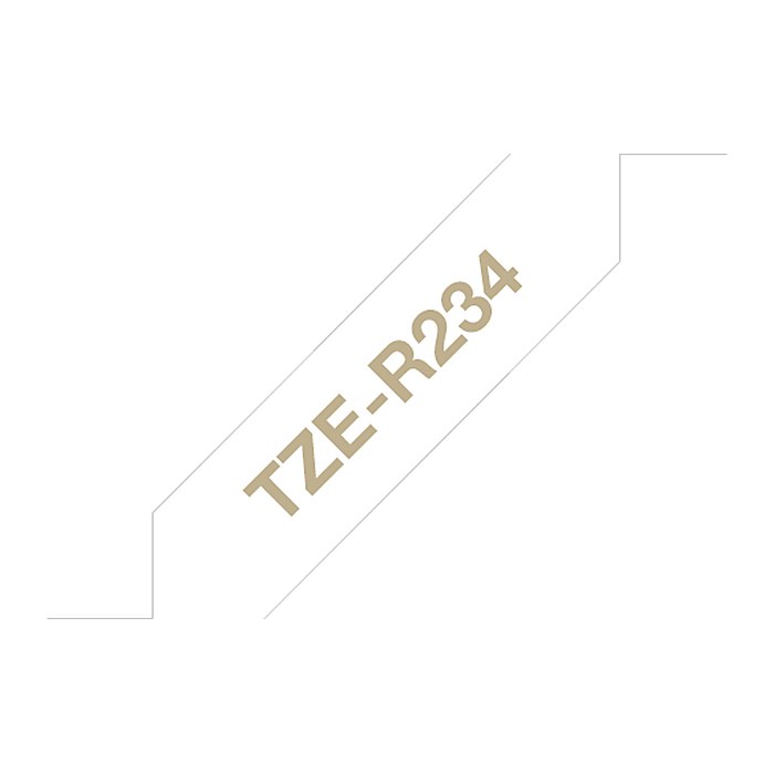 brother Textil-Schriftband TZe-R234 TZER234, 12 mm, gold auf weiß, 1 St.