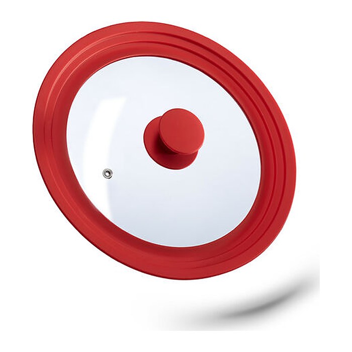 relaxdays Universal-Topfdeckel rot Ø 27,5 cm, 1 St.
