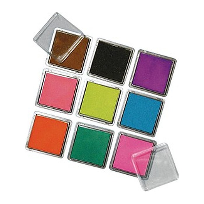 Rayher Stempelkissen Scrapbooking-Set 9 Farbtöne 3,5 x 3,5 cm, 1 St.