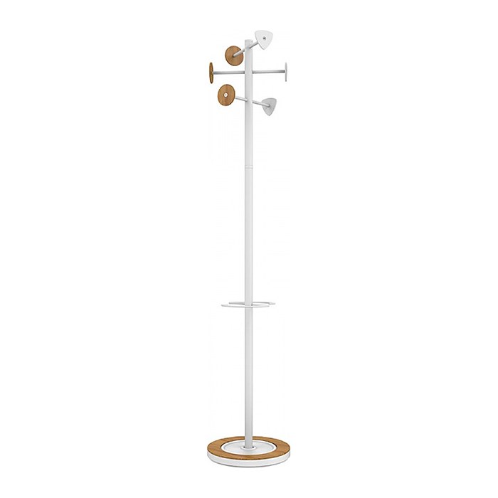 unilux Kleiderständer BORA BAMBOO weiß Metall 6 Haken 38,0 x 178,0 cm, 1 St.